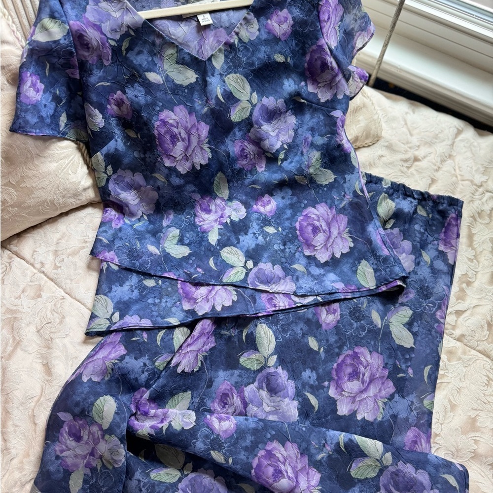 548. Cold water Creek Floral Two-Piece Set Size‎ 8